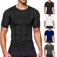 thumbnail image 1 of JIAHONG Mens Shapewear Compression Shirts Short Sleeve T-Shirt Athletic Compression Tops Workout Sports, Black, 1 of 4