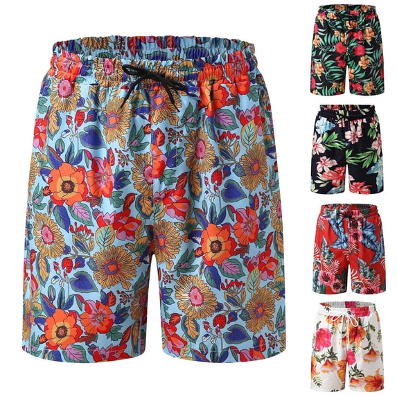 JIAHONG Mens Swim Trunks Quick Dry Board Shorts with Mesh Liner, Breathable Big & Tall Beach Shorts Swimwear Bathing Suits , Blue