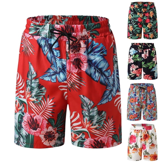 JIAHONG Mens Swim Trunks Quick Dry Board Shorts with Mesh Liner, Breathable Big & Tall Beach Shorts Swimwear Bathing Suits , Red