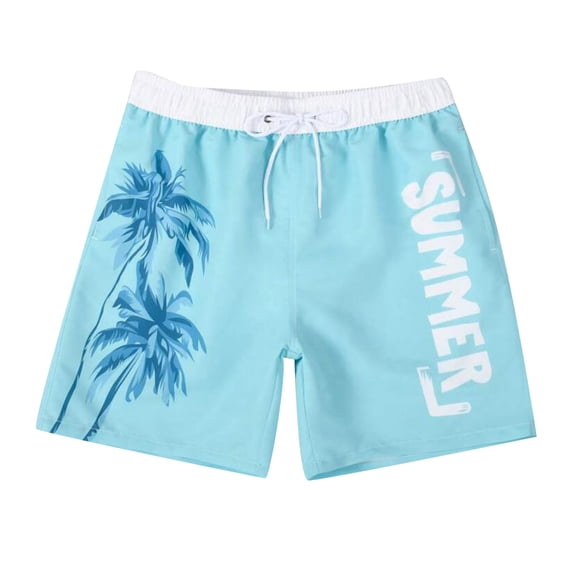 JIAHONG Mens Swim Trunks,Quick Dry Hawaiian Beach Shortswith Pockets Casual Sports Shorts for Vacation , Blue