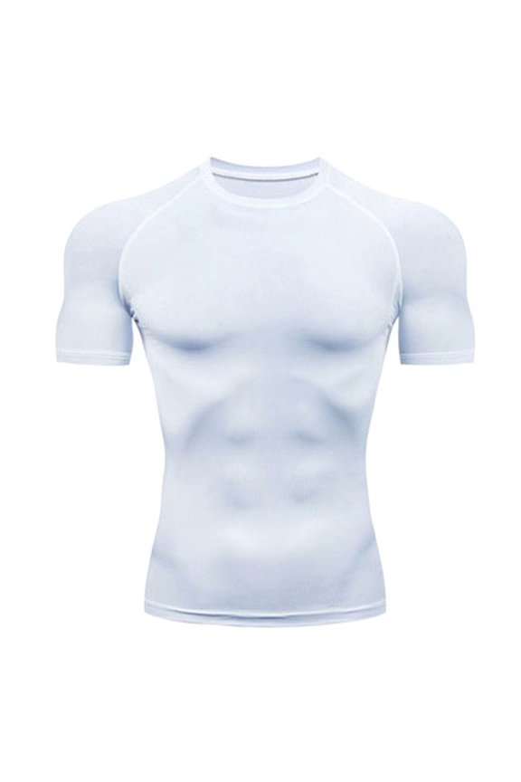 Shapewear for Men's, Compression Shirts Short Sleeve T-Shirt Athletic Compression Tops Workout Sports Base Layer Undershirt, Dark Gray