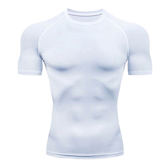 JIAHONG Shapewear for Men's, Compression Shirts Short Sleeve T-Shirt Athletic Compression Tops Workout Sports Base Layer Undershirt, Dark Gray