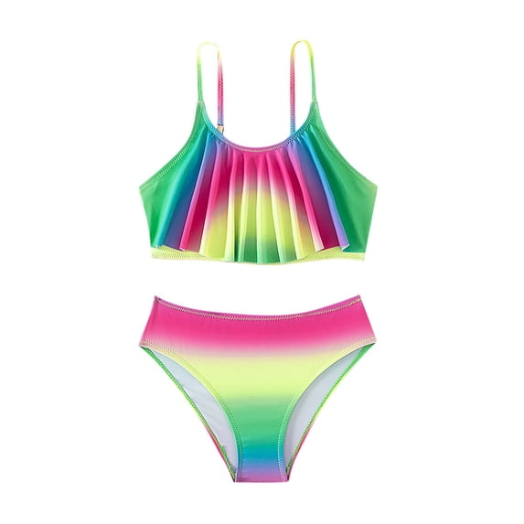 JIAHONG Swimsuit Girls Size 14, Girls Swimsuit Upf 50+ Rash Guard Set Quick Dry Tankini Bathing Suits for Girl Tropical Swimwear for Tween