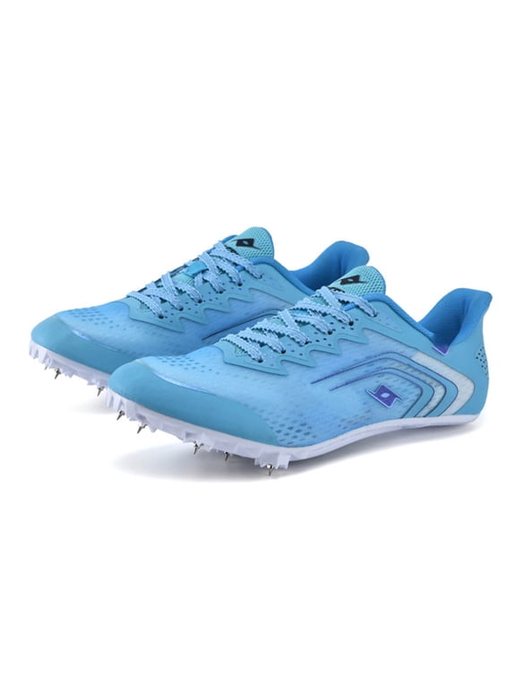Track and Field Shoes for Boys Girls Mesh Spikes Athletics Racing Running Shoes Track Race Jumping Sprint Running Nail Spikes Shoes Boys Girls, Blue