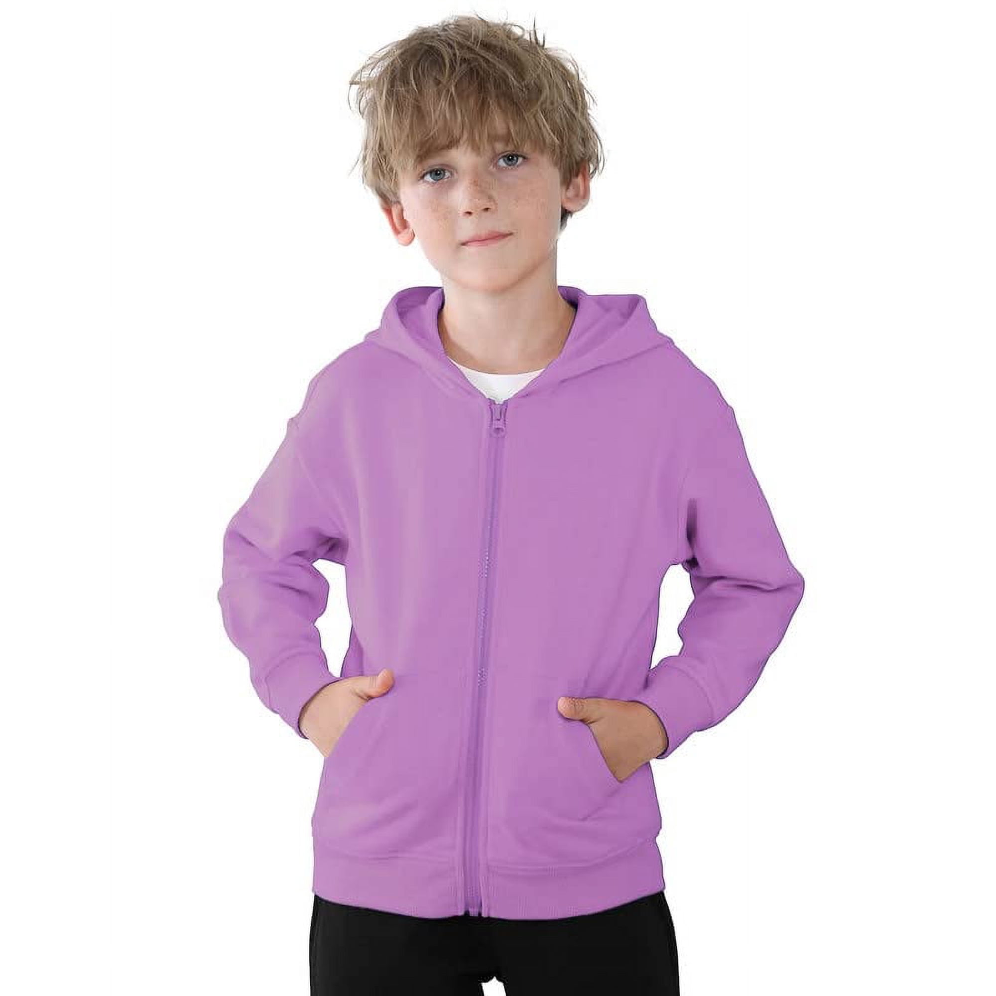 JIAHONG Zip up Hoodie Kids Fleece Hooded Sweatshirts for Boys Girls  Toddlers Hooded Full Zipper Jacket Shirt 3-12Y purple xl - Walmart.com