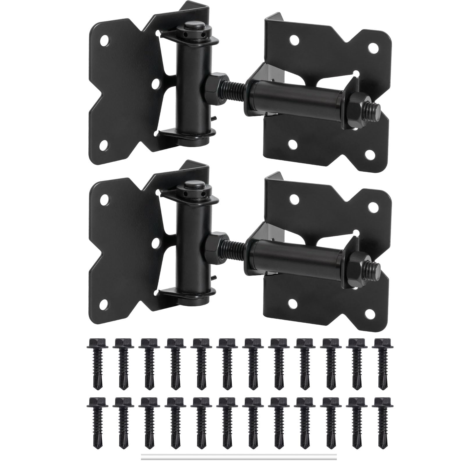 Gate Rack Adjuster JIAHOO Self-Closing Gate Hinges, Heavy Duty Door Hinges for Wooden ...