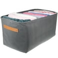 thumbnail image 1 of PartyKindom 3Pcs Grey Closet Organizer Fabric Storage Bins with Handles for Home Clothes, 1 of 10