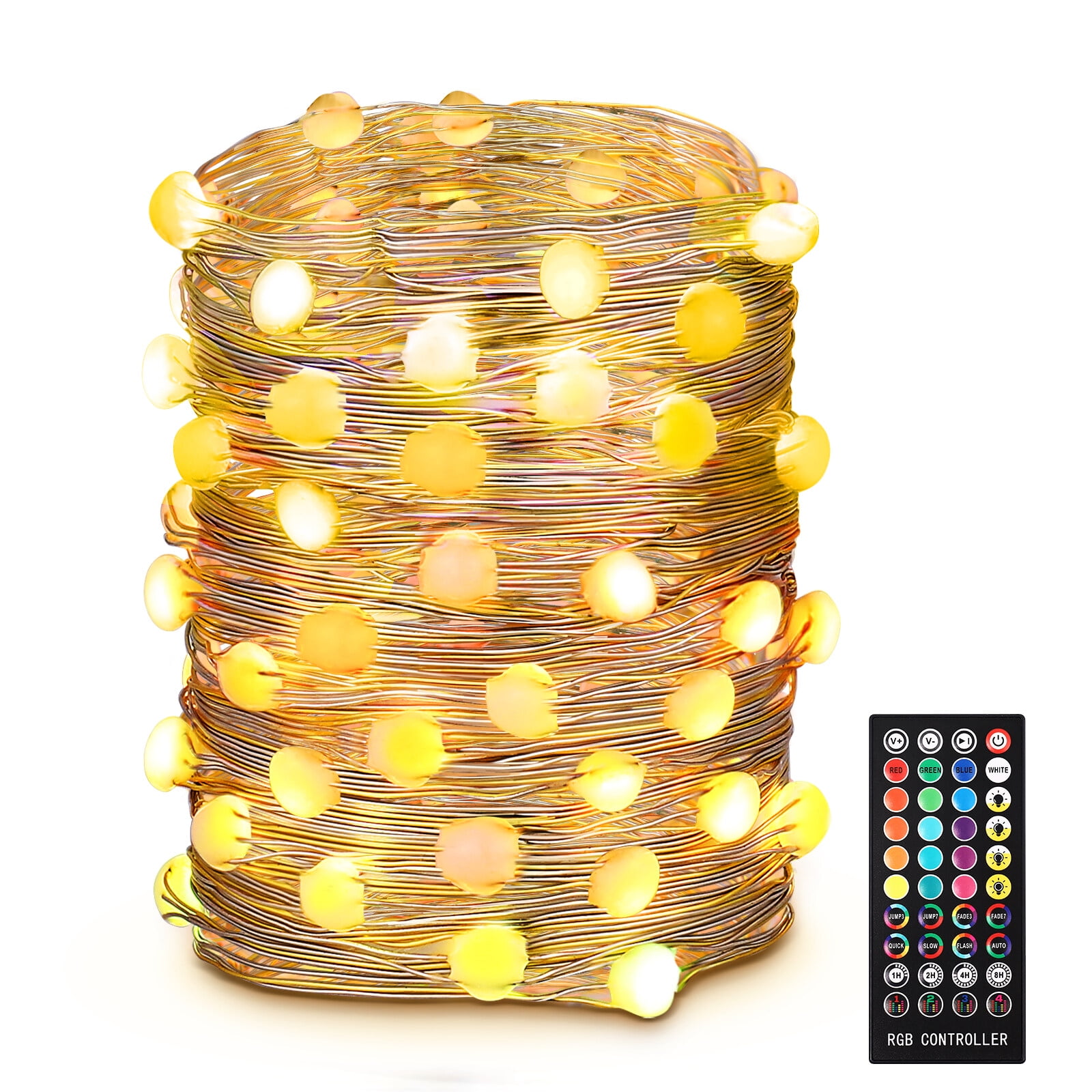 JIAHUI USB Fairy String Lights 10m/32.8ft RGB 16 Colors Fairy Lights