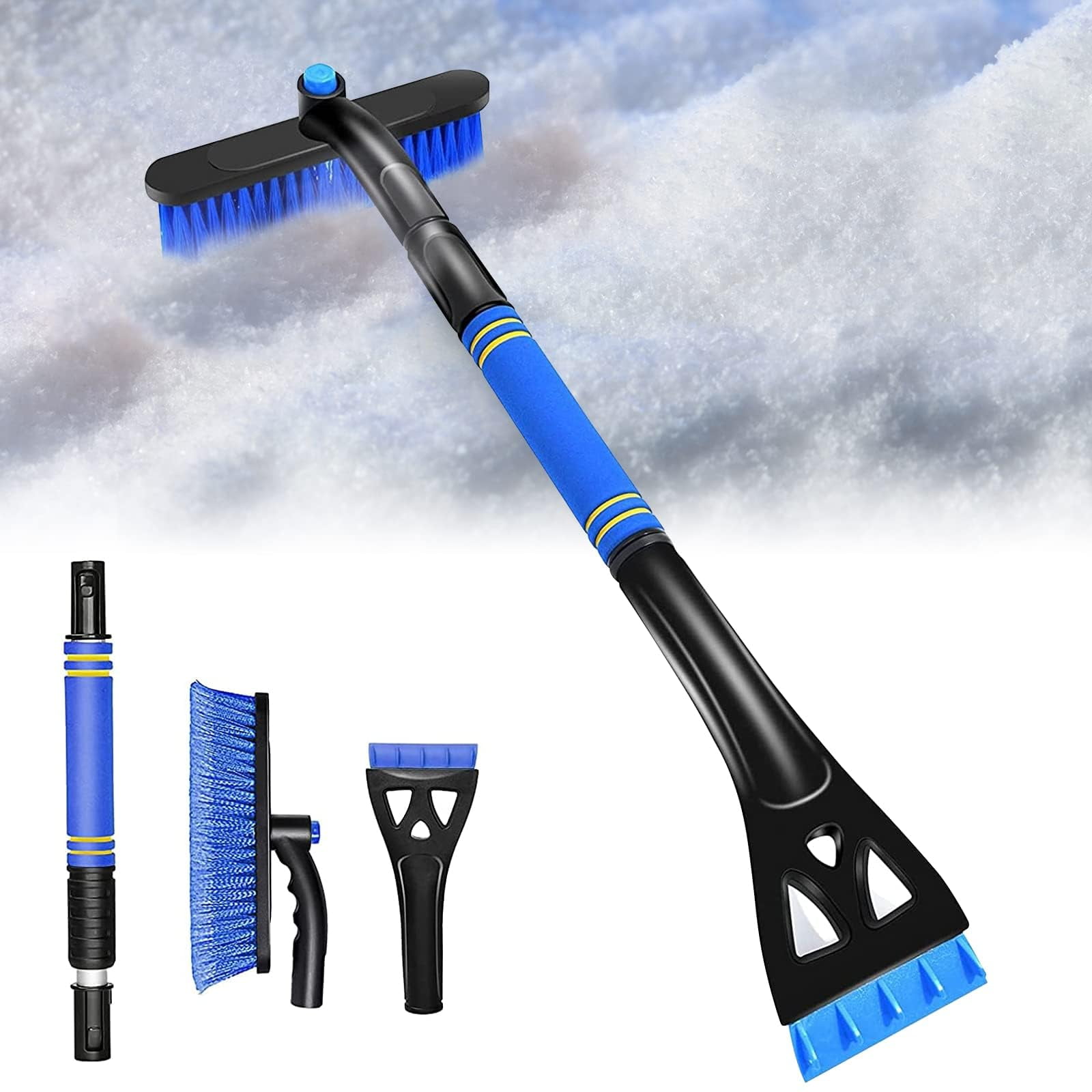 JIAING 31.5 Snow Brush for Car with Ice Scrapers for Windshield - 2-in-1  Extendable Snow Removal Tool with Soft Bristles and Foam Handle for  Christmas Car, Truck, SUV 