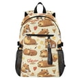 thumbnail image 1 of JIALIOU 14" Laptop Backpack Waterproof Airline Approved Stylish Casual Daypack for Travel Business College Work, Cute Capybaras Doing Various Activities, 1 of 8