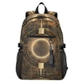 thumbnail image 1 of JIALIOU 14" Laptop Backpack Waterproof Airline Approved Stylish Casual Daypack for Travel Business College Work, Abstract Bronze Geometric, 1 of 8