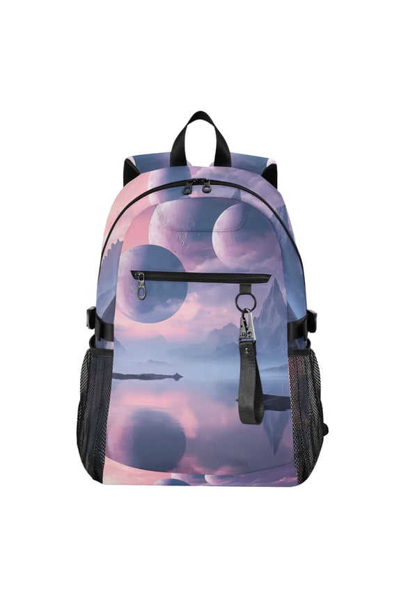 14" Laptop Backpack Waterproof Airline Approved Stylish Casual Daypack for Travel Business College Work, Beautiful Alien Landscape