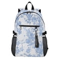 thumbnail image 1 of JIALIOU 14" Laptop Backpack Waterproof Airline Approved Stylish Casual Daypack for Travel Business College Work, Blue White Stripes and Blue Flowers, 1 of 8
