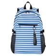 thumbnail image 1 of JIALIOU 14" Laptop Backpack Waterproof Airline Approved Stylish Casual Daypack for Travel Business College Work, Bright Blue White Stripe, 1 of 8