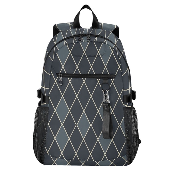 JIALIOU 14" Laptop Backpack Waterproof Airline Approved Stylish Casual Daypack for Travel Business College Work, Carbon Black Block