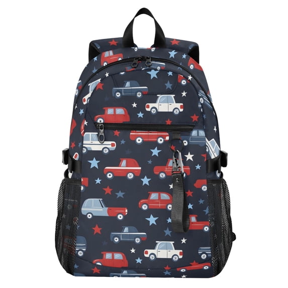 JIALIOU 14" Laptop Backpack Waterproof Airline Approved Stylish Casual Daypack for Travel Business College Work, Cartoon Car and Star