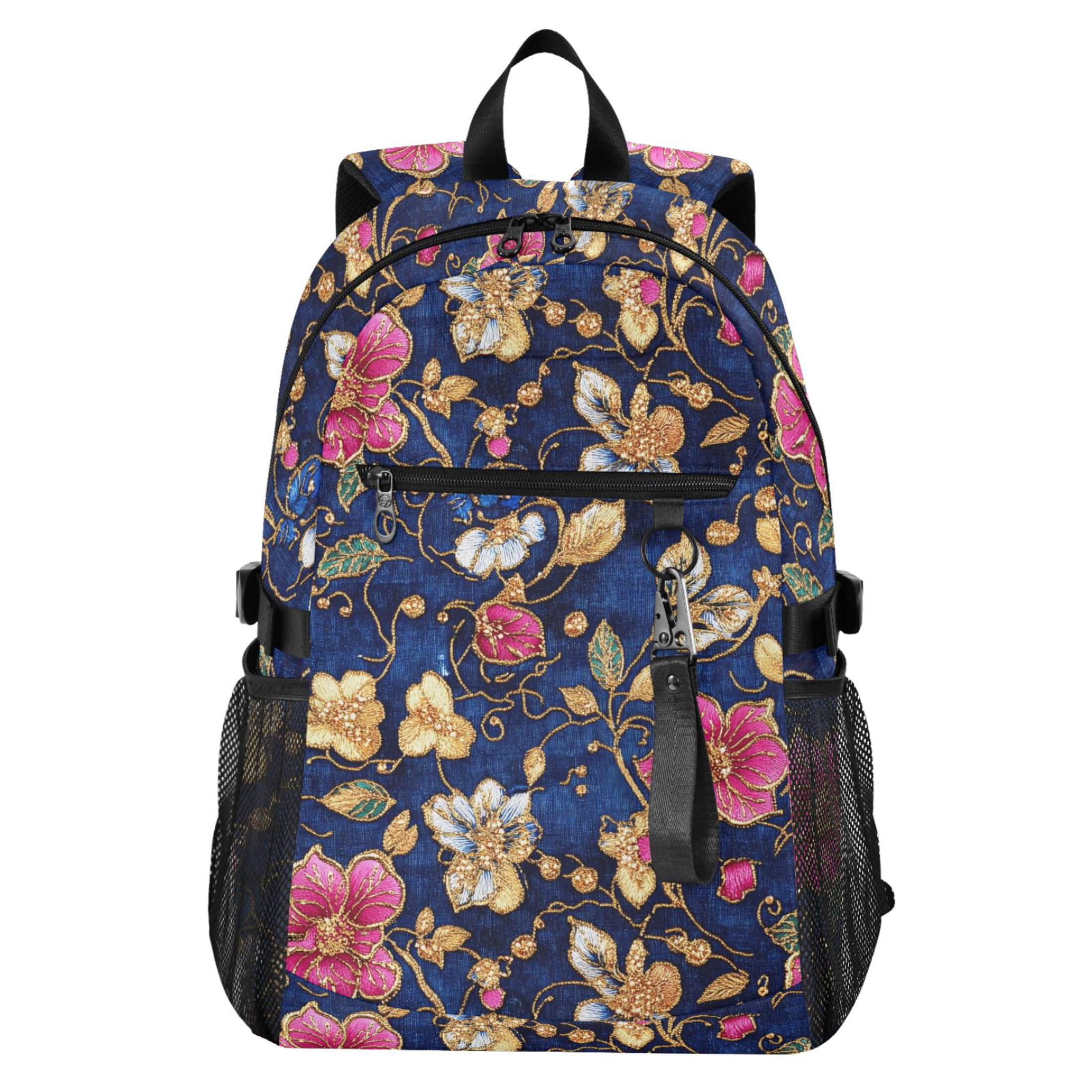 JIALIOU 14" Laptop Backpack Waterproof Airline Approved Stylish Casual Daypack for Travel Business College Work, Colorful Embroidered Flower JIALIOU 14" Laptop Backpack Waterproof Airline Approved Stylish Casual Daypack for Travel Business College Work, Colorful Embroidered Flower