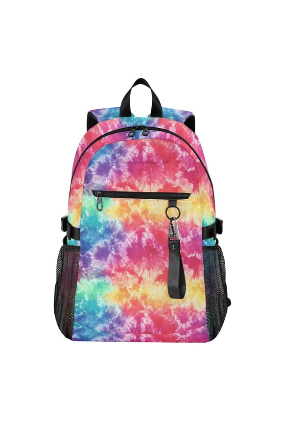 14" Laptop Backpack Waterproof Airline Approved Stylish Casual Daypack for Travel Business College Work, Colorful Tie Dye