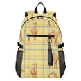 thumbnail image 1 of JIALIOU 14" Laptop Backpack Waterproof Airline Approved Stylish Casual Daypack for Travel Business College Work, Cute Camel on Plaid, 1 of 8
