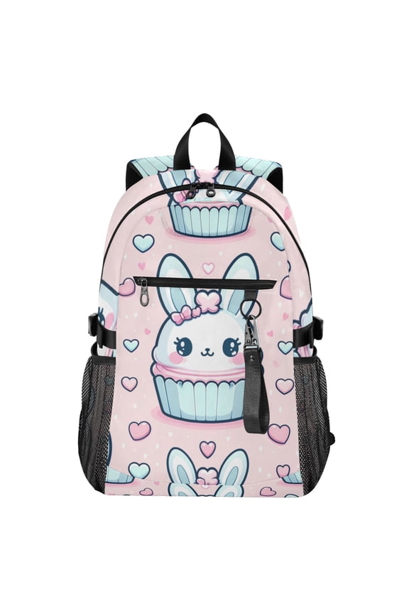 14" Laptop Backpack Waterproof Airline Approved Stylish Casual Daypack for Travel Business College Work, Cute Rabbit in Cupcake