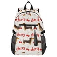 thumbnail image 1 of JIALIOU 14" Laptop Backpack Waterproof Airline Approved Stylish Casual Daypack for Travel Business College Work, Dachshund and Cherry, 1 of 8