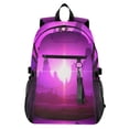 thumbnail image 1 of JIALIOU 14" Laptop Backpack Waterproof Airline Approved Stylish Casual Daypack for Travel Business College Work, Desert at Night Landscape, 1 of 8