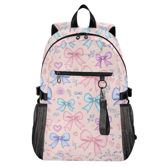 JIALIOU 14" Laptop Backpack Waterproof Airline Approved Stylish Casual Daypack for Travel Business College Work, Differently Cartoon Bow