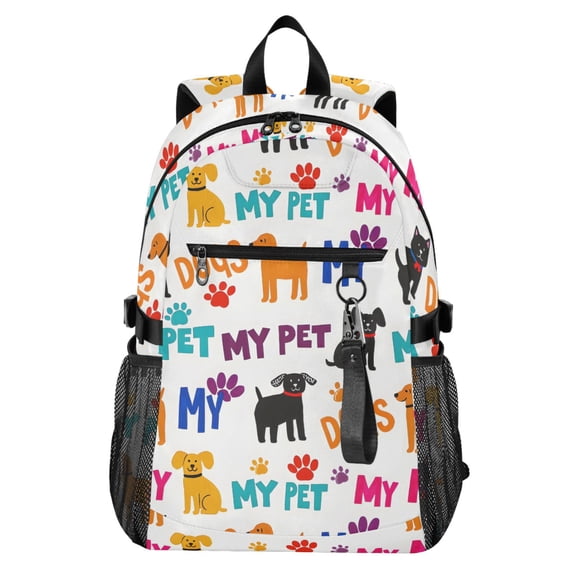 JIALIOU 14" Laptop Backpack Waterproof Airline Approved Stylish Casual Daypack for Travel Business College Work, Dogs and Paw