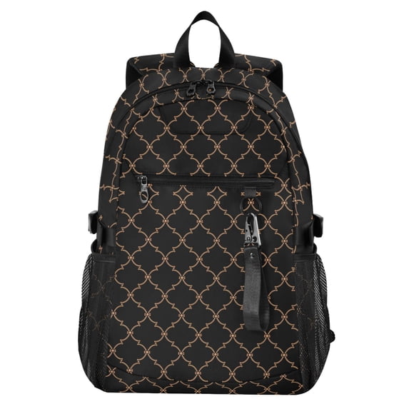 JIALIOU 14" Laptop Backpack Waterproof Airline Approved Stylish Casual Daypack for Travel Business College Work, Elegant Grid Lines