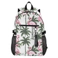 thumbnail image 1 of JIALIOU 14" Laptop Backpack Waterproof Airline Approved Stylish Casual Daypack for Travel Business College Work, Flamingos and Palm Trees, 1 of 8