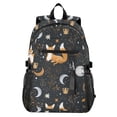 thumbnail image 1 of JIALIOU 14" Laptop Backpack Waterproof Airline Approved Stylish Casual Daypack for Travel Business College Work, Fox Plants Stars Moons, 1 of 8