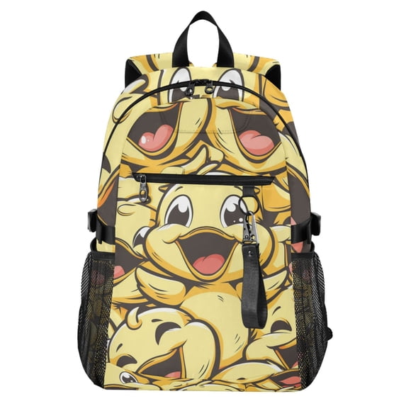 JIALIOU 14" Laptop Backpack Waterproof Airline Approved Stylish Casual Daypack for Travel Business College Work, Happy Cute Ducks