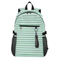 thumbnail image 1 of JIALIOU 14" Laptop Backpack Waterproof Airline Approved Stylish Casual Daypack for Travel Business College Work, Mint White Stripe, 1 of 8