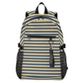 thumbnail image 1 of JIALIOU 14" Laptop Backpack Waterproof Airline Approved Stylish Casual Daypack for Travel Business College Work, Navy Beige Stripe, 1 of 8