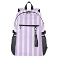 thumbnail image 1 of JIALIOU 14" Laptop Backpack Waterproof Airline Approved Stylish Casual Daypack for Travel Business College Work, Pale Violet and White Striped, 1 of 8
