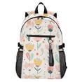 thumbnail image 1 of JIALIOU 14" Laptop Backpack Waterproof Airline Approved Stylish Casual Daypack for Travel Business College Work, Pastel Hand Drawn Flower, 1 of 8