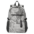thumbnail image 1 of JIALIOU 14" Laptop Backpack Waterproof Airline Approved Stylish Casual Daypack for Travel Business College Work, Pencil Drawing Wolves, 1 of 8