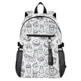 thumbnail image 1 of JIALIOU 14" Laptop Backpack Waterproof Airline Approved Stylish Casual Daypack for Travel Business College Work, Pizza Burger Fruit Line, 1 of 8