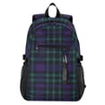 thumbnail image 1 of JIALIOU 14" Laptop Backpack Waterproof Airline Approved Stylish Casual Daypack for Travel Business College Work, Purple Blue Plaid Pattern, 1 of 8