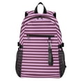 thumbnail image 1 of JIALIOU 14" Laptop Backpack Waterproof Airline Approved Stylish Casual Daypack for Travel Business College Work, Purple Pink Stripe, 1 of 8