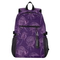 thumbnail image 1 of JIALIOU 14" Laptop Backpack Waterproof Airline Approved Stylish Casual Daypack for Travel Business College Work, Purple Rose Line Art, 1 of 8