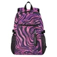thumbnail image 1 of JIALIOU 14" Laptop Backpack Waterproof Airline Approved Stylish Casual Daypack for Travel Business College Work, Purple Zebra Stripes, 1 of 8