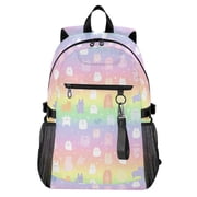 JIALIOU 14" Laptop Backpack Waterproof Airline Approved Stylish Casual Daypack for Travel Business College Work, Rabbits Cats Tigers Dogs