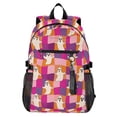 thumbnail image 1 of JIALIOU 14" Laptop Backpack Waterproof Airline Approved Stylish Casual Daypack for Travel Business College Work, Retro Groovy Checkered, 1 of 8