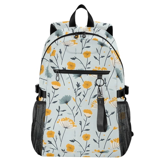 JIALIOU 14" Laptop Backpack Waterproof Airline Approved Stylish Casual Daypack for Travel Business College Work, Scattered Dandilion Floral