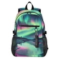 thumbnail image 1 of JIALIOU 14" Laptop Backpack Waterproof Airline Approved Stylish Casual Daypack for Travel Business College Work, Snow Aurora, 1 of 8