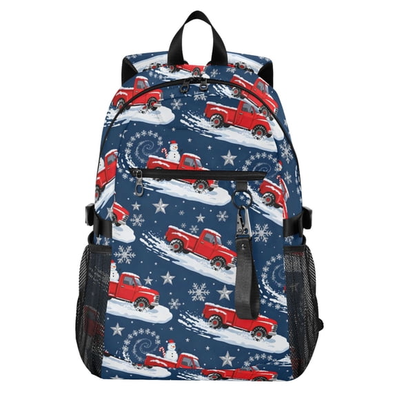 JIALIOU 14" Laptop Backpack Waterproof Airline Approved Stylish Casual Daypack for Travel Business College Work, Snowman Snowflake Star
