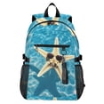 thumbnail image 1 of JIALIOU 14" Laptop Backpack Waterproof Airline Approved Stylish Casual Daypack for Travel Business College Work, Starfish with Sunglasses, 1 of 8