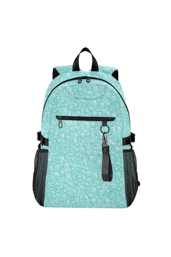 14" Laptop Backpack Waterproof Airline Approved Stylish Casual Daypack for Travel Business College Work, Turquoise Bubbles