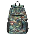 thumbnail image 1 of JIALIOU 14" Laptop Backpack Waterproof Airline Approved Stylish Casual Daypack for Travel Business College Work, Turtle Plants Coral, 1 of 8